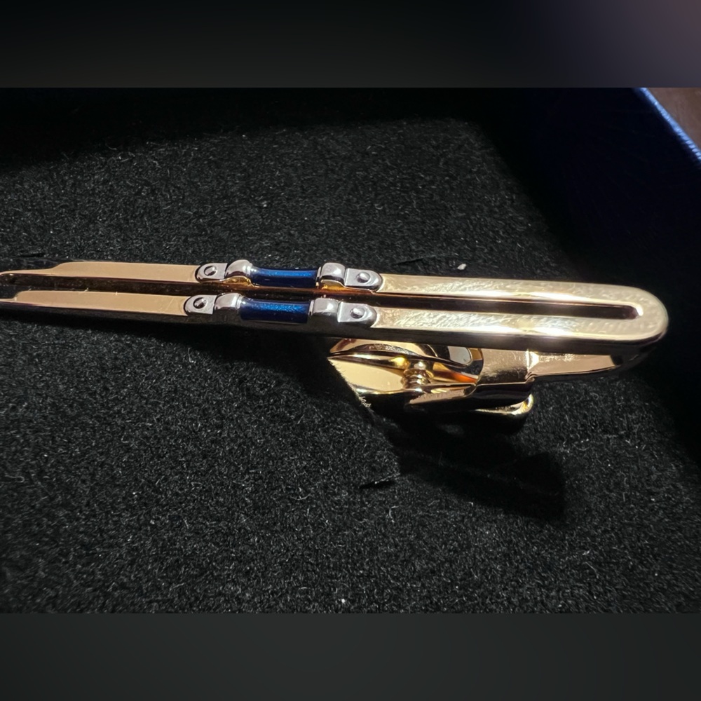 Burberry Gold and Blue Tie Clip